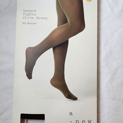 New A New Day Women's 50D Olive Green (Peat Moss) Opaque Tights Size S/M