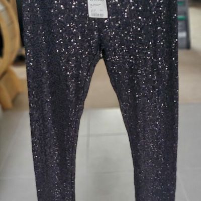 Bebe Black Small Sequin Legging Style 20625101495