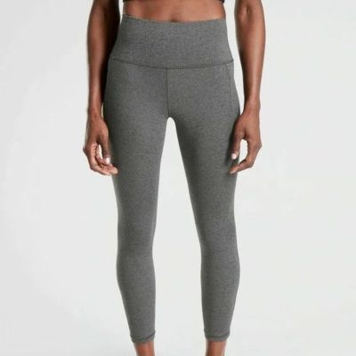 Athleta Women's Salutation Stash Pocket II Tight Yoga Pant Leggings in Gray