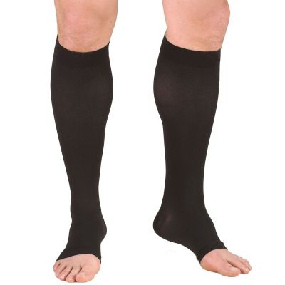 Truform Stockings Knee High Open Toe: 30-40 mmHg S BLACK (0845BL-S)