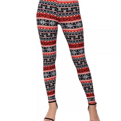 Planet Gold | Junior Women's Printed Holiday Leggings | Large