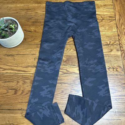 Spanx Camo Leggings Pants Gray Black Casual L53 Women's XLarge