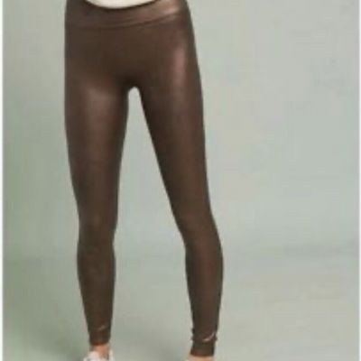 SPANX Faux Leather Leggings Brown Bronze size Medium