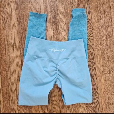 Alphalete amplify leggings HCTS light blue ombre high rise butt scrunch medium