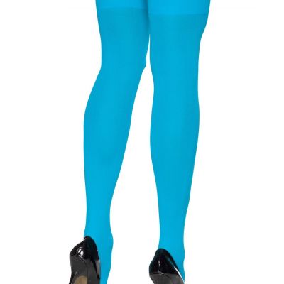 Neon Blue Thigh High Stockings