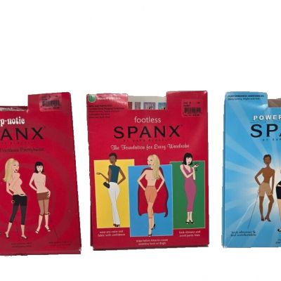 Spanx 3 Pair Bundle Hip-notie Footless Power Panties Womens Size B