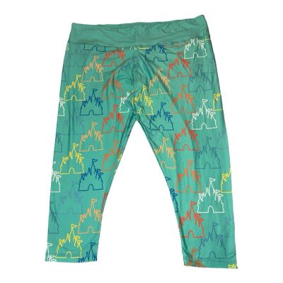 Disney Cropped Leggings Green Cinderella Castle Women’s Size 1X