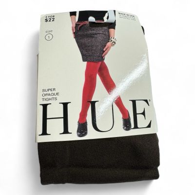 HUE Super Opaque Tights Espresso Brown Womens Size 1 | 90 Denier 1 Pair NEW