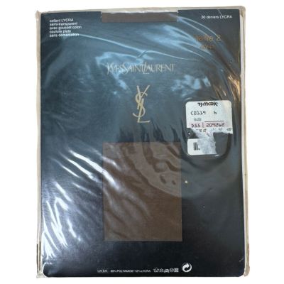 Yves Saint Laurent YSL Vintage Brown Transparent Collant Strumpfhose Tights 2