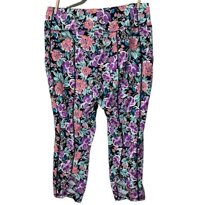 Torrid Active Floral Legging High Rise Cropped Black Multi Women Plus Size 3X