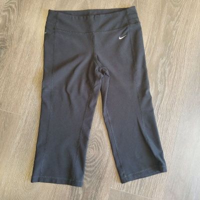 Nike Dri-Fit Thick Waistband Capri Workout Pant Black Small