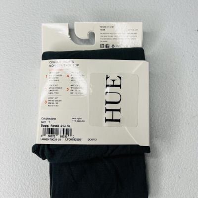HUE Cobblestone Gray Opaque Tights Womens 3 Pair New Size 1