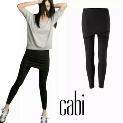 CAbi M’Leggings Black Mesh Skirt Covered Ankle Leggings Style #5080 Small