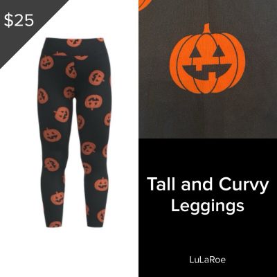 NEW Wicked Cute LuLaRoe Tall & Curvy TC Leggings 2024 Halloween Black Pumpkins