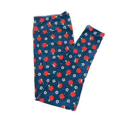 TC2 LuLaRoe Leggings ~ RED APPLES & FLOWERS ~ Size 20-26 Tall & Curvy 2, teacher