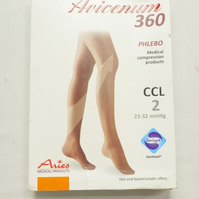 Avicenum Women's 360- CCL2 Thigh High Stockings Open Toe WC3 Beige Medium NWT