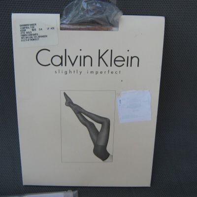 Calvin Klein Slightly Imperfect Shimmer Sheer Control Top Pantyhose Gold