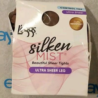 L'eggs Silienn Mist Beautiful Ultra Sheer Leg Tights Control Top Q Sun Beige New