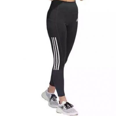 NWT Adidas Ladies' 3-Stripe Tight Leggings with Mesh BLACK  Medium M