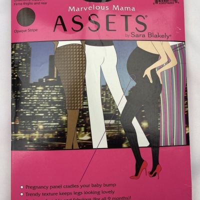 Assets by Spanx Marvelous Mama Maternity Tights Opaque Stripe Black Size 4