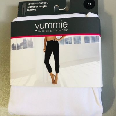 Yummie by Heather Thomson Gloria Skimmer Length Leggings Size 3X White New