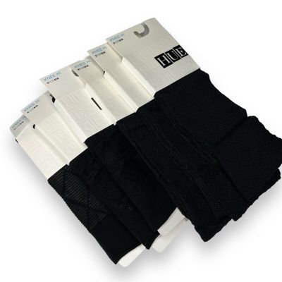 6 Pair HUE Womens Black Diamond Knee Hi Variety Pack | One Size Fits Most New