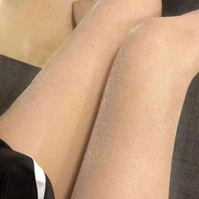 2pair Women Glitter Sheer Casual Tights For Daily Life