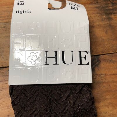 NWT HUE Textured Opaque Tights- size M / L fits 165-200 lbs Brown Retail $22