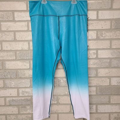 ZYIA Active Teal Venom Metallic Ombre Light n Tight Hi-Rise 7/8 24