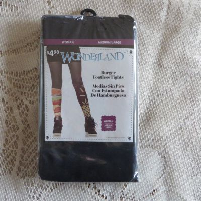 NEW Wonderland Womans Burger Footless TIghts SIze Med/Lg