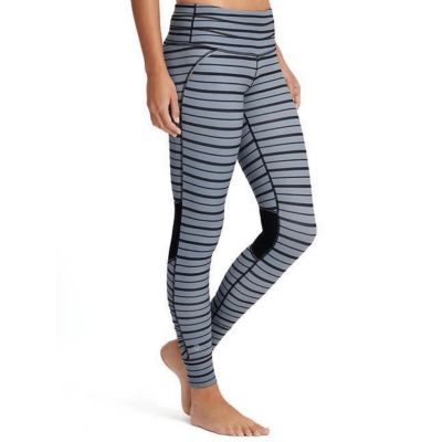 Athleta Relay Striped Full Length Tight Leggings (Granite Grey) - Medium