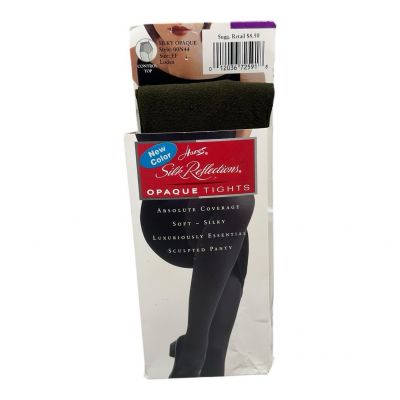 Hanes Silk Reflections Opaque Tights Control Top Loden Size EF Style 00N44