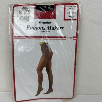 Black Regular Famous Makers Pantyhose Medium/Tall 100-165 lbs Slightly Imperfect