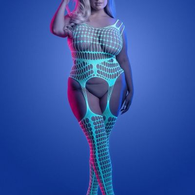 Blacklight Fantasy Glow Queen Timelapse Bodystocking