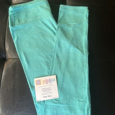 NEW LuLaRoe OS One Size Leggings Solid Green Heathered