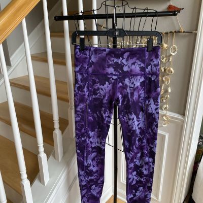 NWOT ATHLETA Rainier Tight Spliced Floral S Basalt Violet Purple S MRSP $109