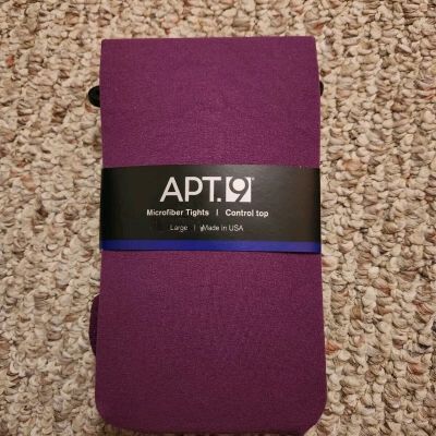 NWT Apt 9 Purple Microfiber Tights Control Top Size Large