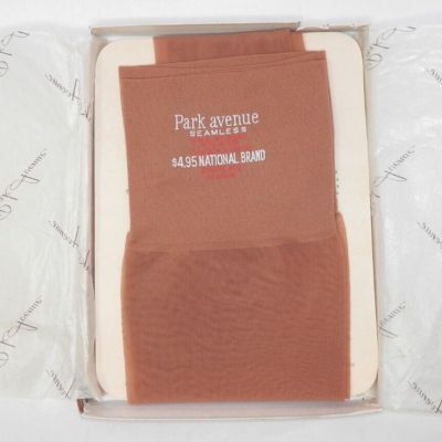 Park Avenue Seamless Support Stockings • Sz 9-10 Vintage Nylon Beige New NOS