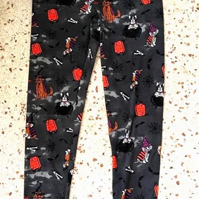 Womens Halloween Leggins SZ S With Dogs