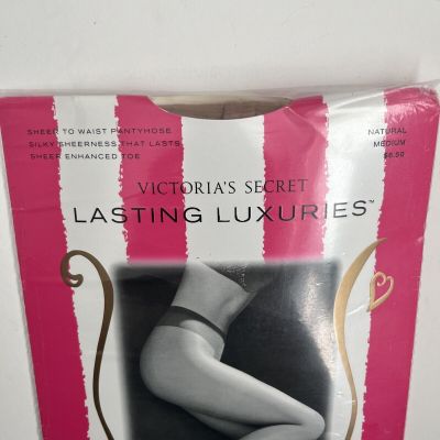Victoria's Secret Lasting Luxuries Pantyhose Medium  Natural  Sheer To Waist