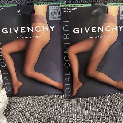 Lot 2 Givenchy Hosiery Total Control Jet Black & Body Smoothers Jet Black Size A