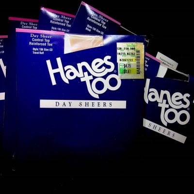 Hanes Too Day Sheers Lot 6 Packs #136 Size CD Black Pearl Taupe Buff Pantyhose