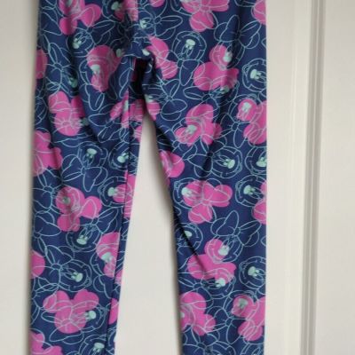 LuLaRoe Leggings Disney Minnie Mouse Womens One Size Blue Pink