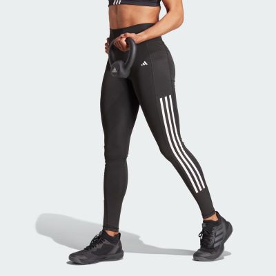 Adidas Aeroready High Rise 3 Side Stripe 7/8 Tight Fit Women's Black Sz S $60