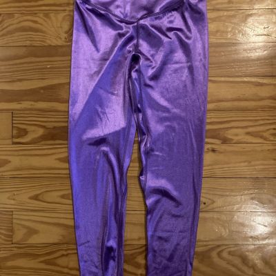 Hiit Shiny Leggings Small Pink Lilac