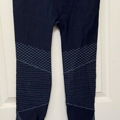 SPANX Moto Leggings INDIGO SKY Blue Seamless Women's L Look at Me Now NEW!