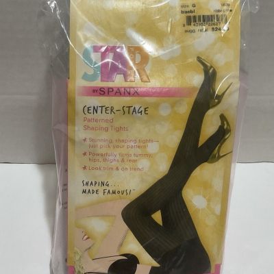 Star Power Center Stage By Spanx Patterned Shaping Tights Black Size G New