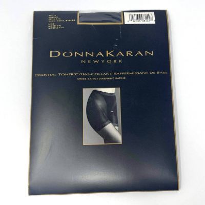 90s Donna Karan New York Vintage Black Sheer Satin Pantyhose