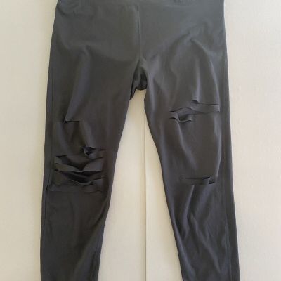 Mono B Leggings Womens Size 3X Black Slash