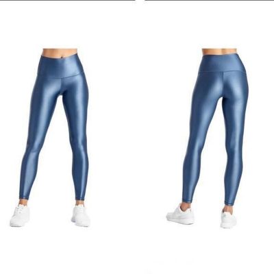 NEW NWT DYI Sport high waisted shine signature, yoga leggings denim blue SMALL